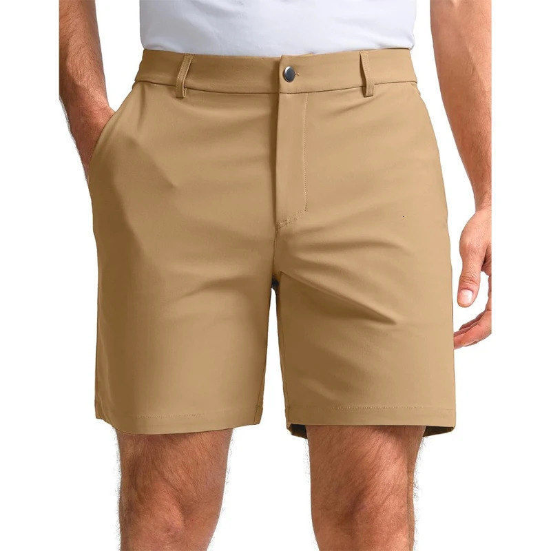 Shapershark Mens Casual Shorts Business Golf Pants Breathable Relaxed Fit with Quick-Zip Pocket n Solid Color Shorts 260327