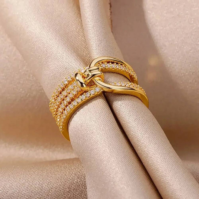 Minimalist And Fashionable Jewelry Ring With Micro Set Zirconia For Women Unique Trendy Geometric And Lightly Luxurious