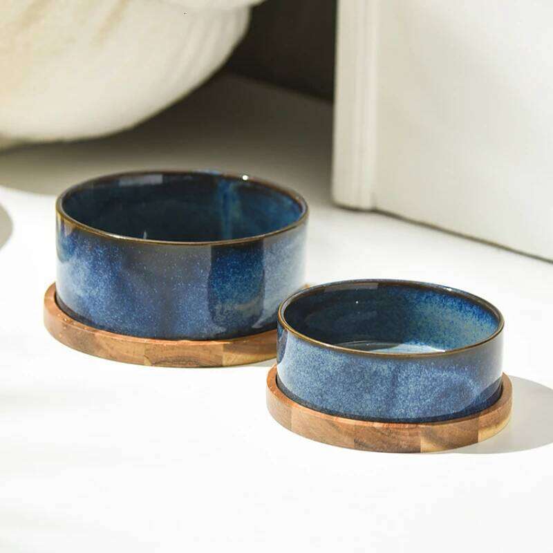 Cat Bowl Ceramic Pet Food Water Feeder Small and Medium-sized Dogs Spine Protection Rollover Prevention 26W0330