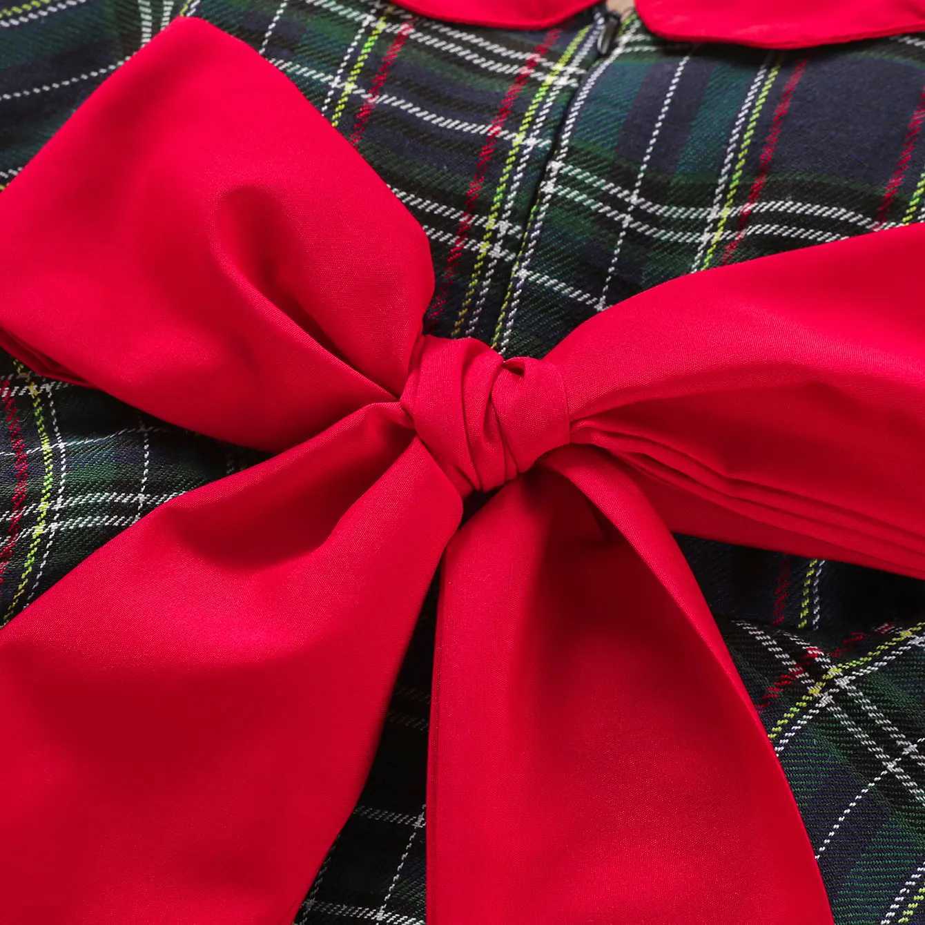 MaBaby 1-7Y Christmas Girls Red Dress Kid Toddler Girl Plaid Bow Tulle Tutu Party Dresses Children New Year Xmas Costumes D01T260330