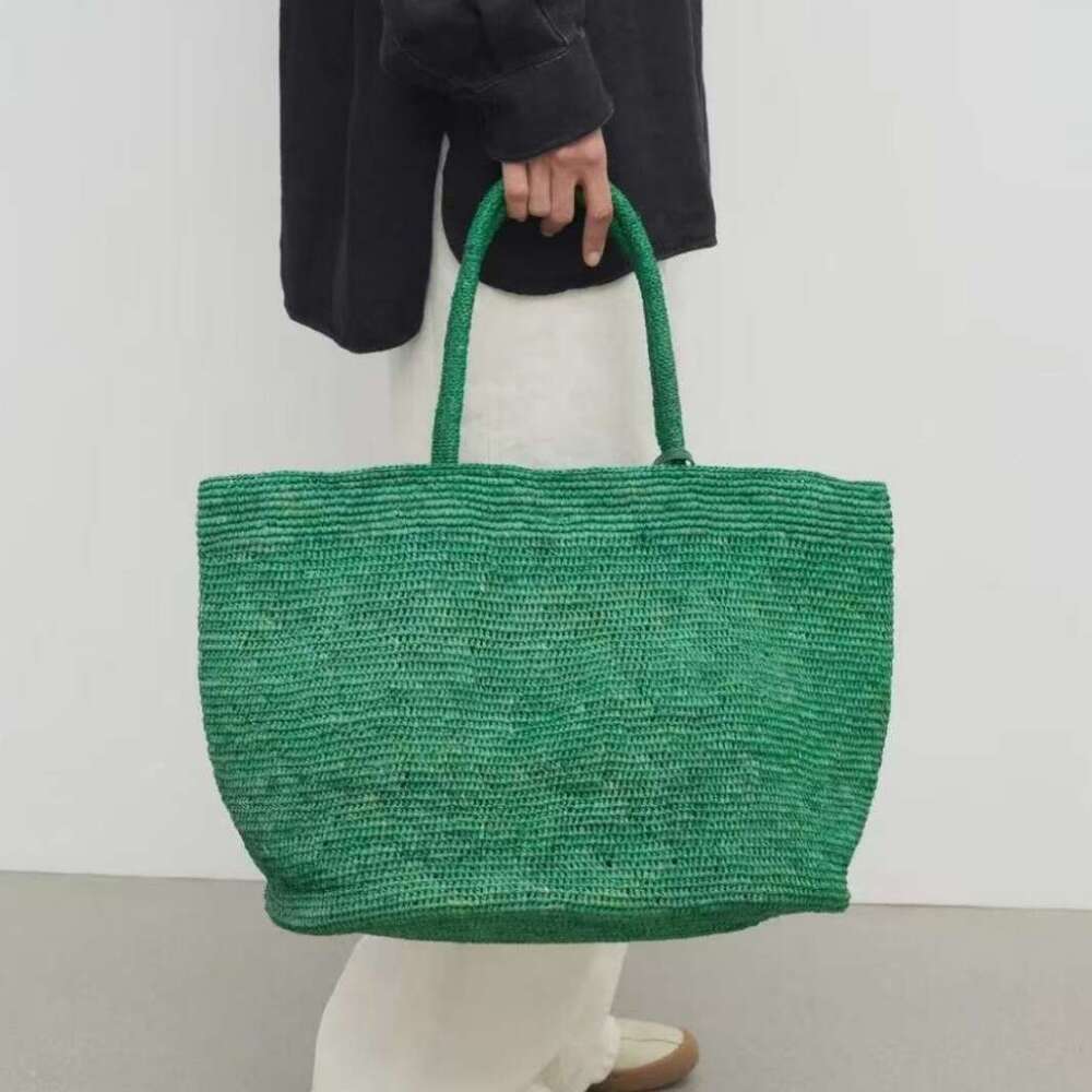 Totebag Shoulder ROSE NOIRE Summer Simple Handmade Woven Tote For Women Beach Vacation Large Capacity Handheld Bag Straw