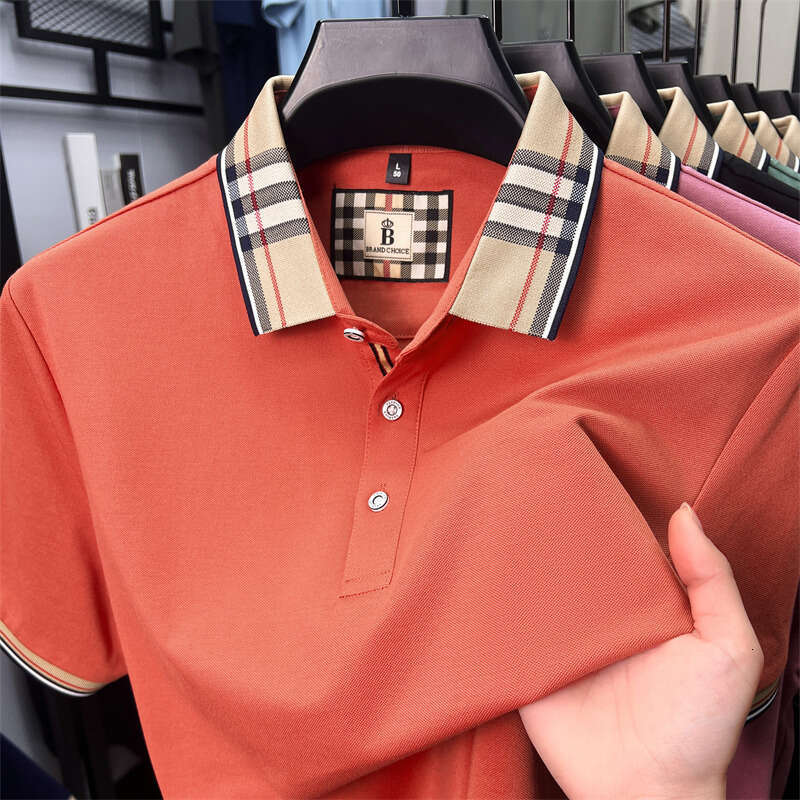 T-Shirt Summer Short Sleeve Polo Shirt Turn-Down Collar Na Light Mature Versatile Men's Business Casual