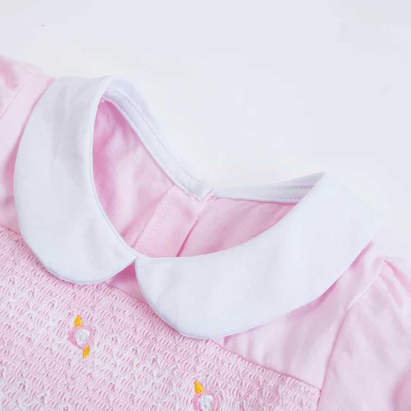 Little maven Girls Dresses Summer Pink Lovely Girls Party Dress Kids Elegant Dress Peter Pan Collar Princess Clothes for KidsT260330