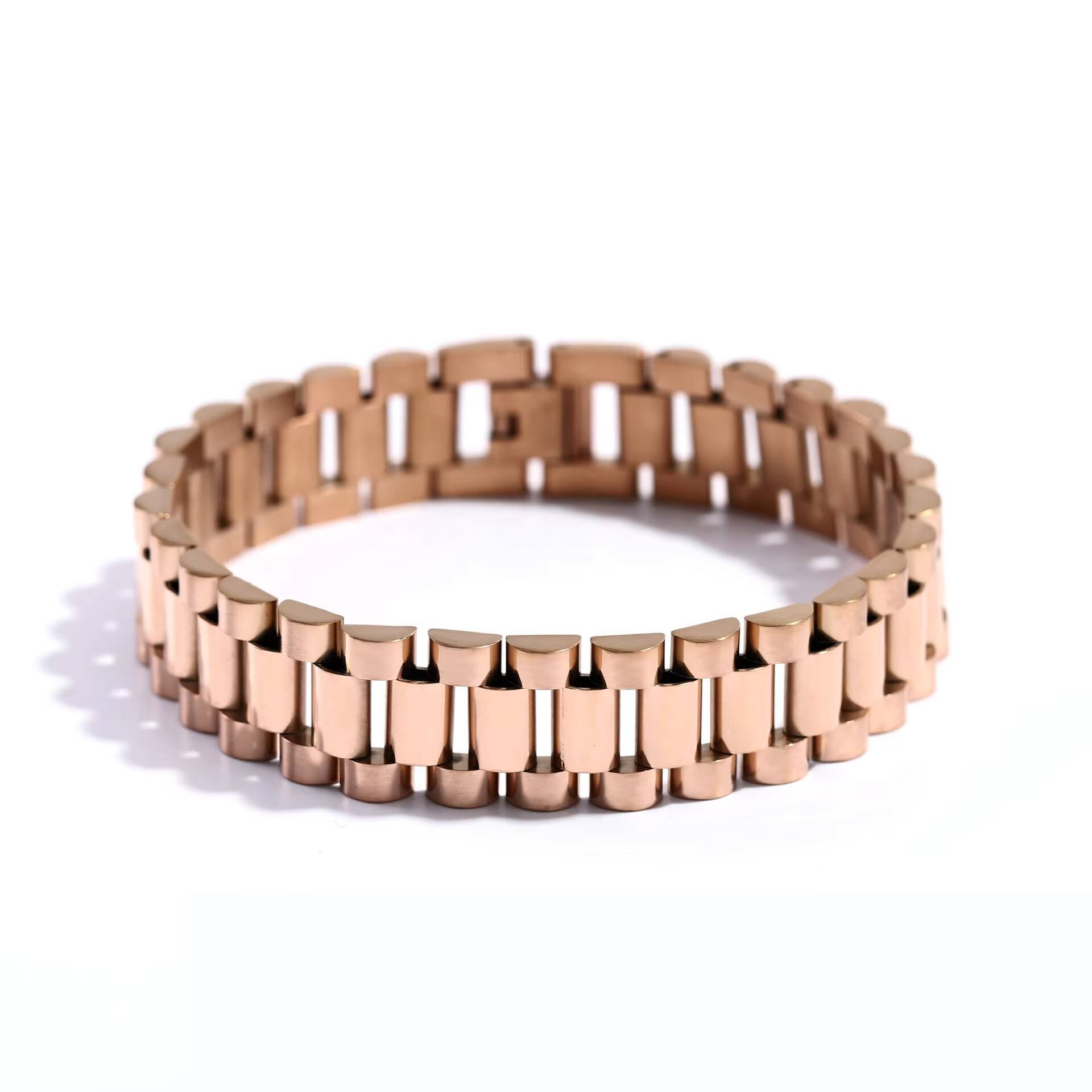 Mens and Womens Simple Stainless Steel Bracelets Strap Type Gold Jewelry Bracelet Wholesale