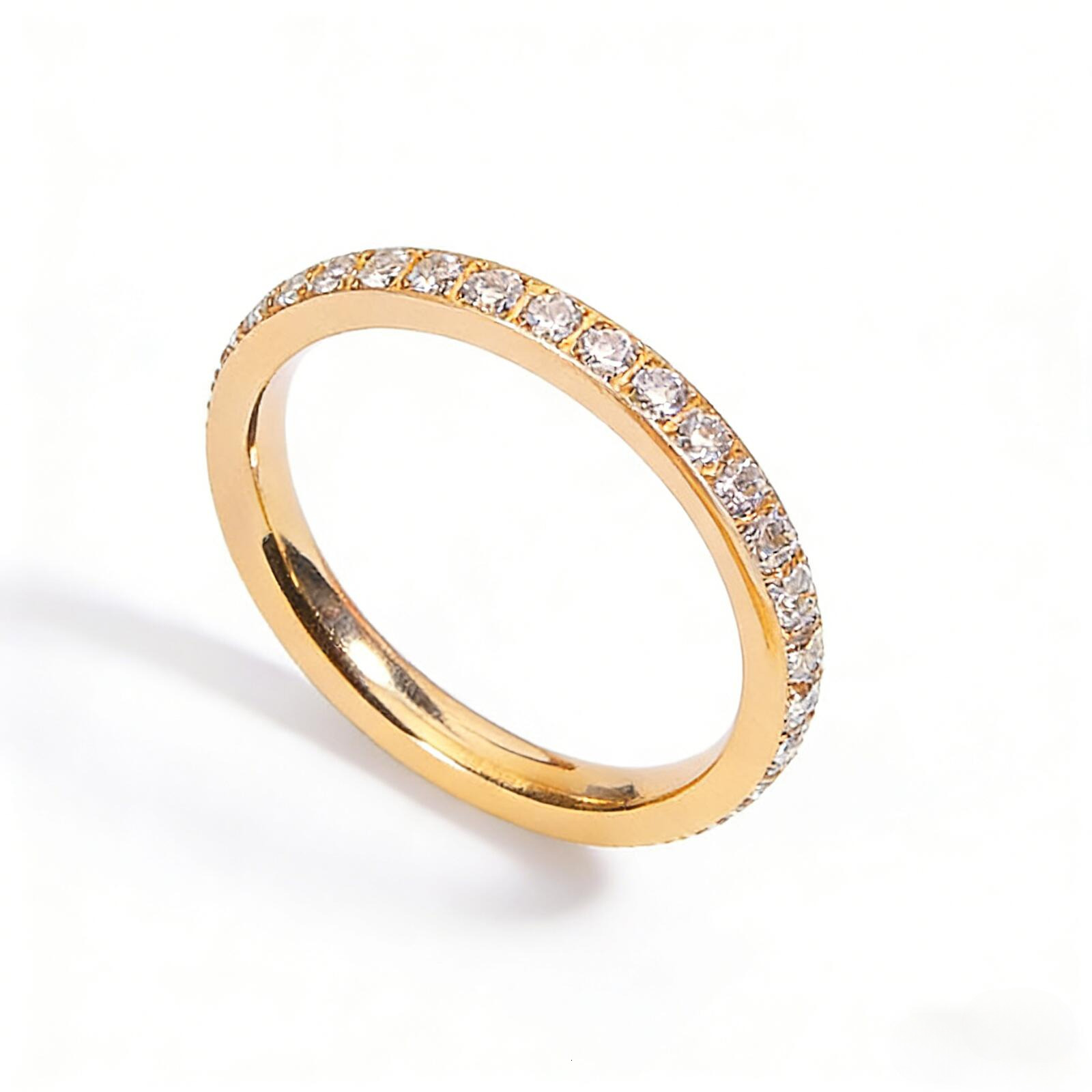 Ring Diamond Full Circle Titanium Steel Inlaid Zircon Ring Couple Starry Sky Ring For Women Jewelry Ring