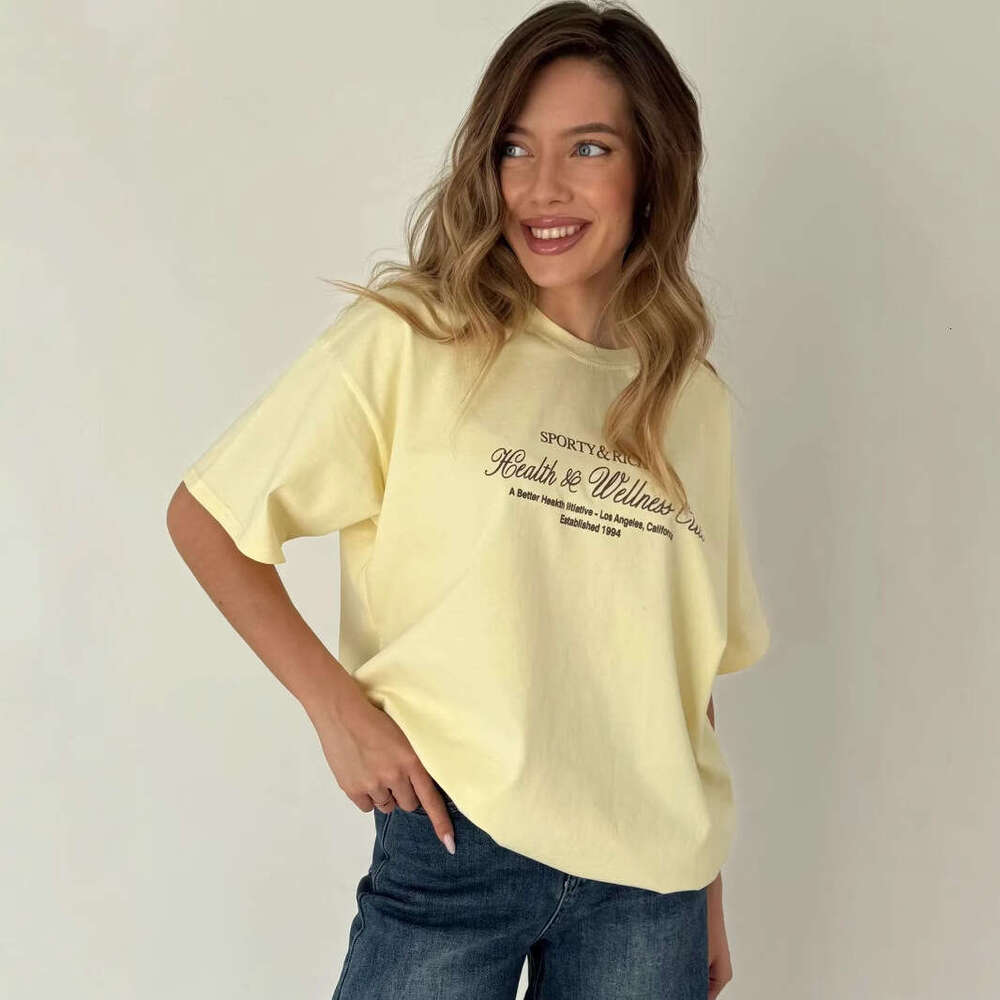Summer New Casual Versatile Elegant Cotton Short Sleeve T Shirt Lazy Style Fun Commuter Top Ins