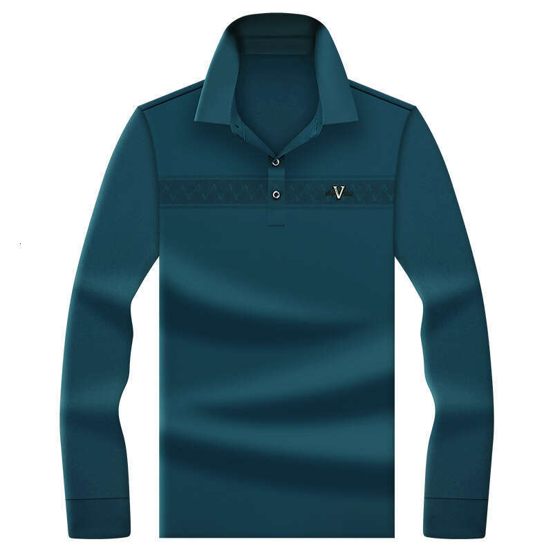 New Autumn Seamless Long-Sleeve 2026 Men Nylon-Spandex, Middle-Aged Clothing, Dad's Casual Collared Shirt, Smooth Men's Shirt