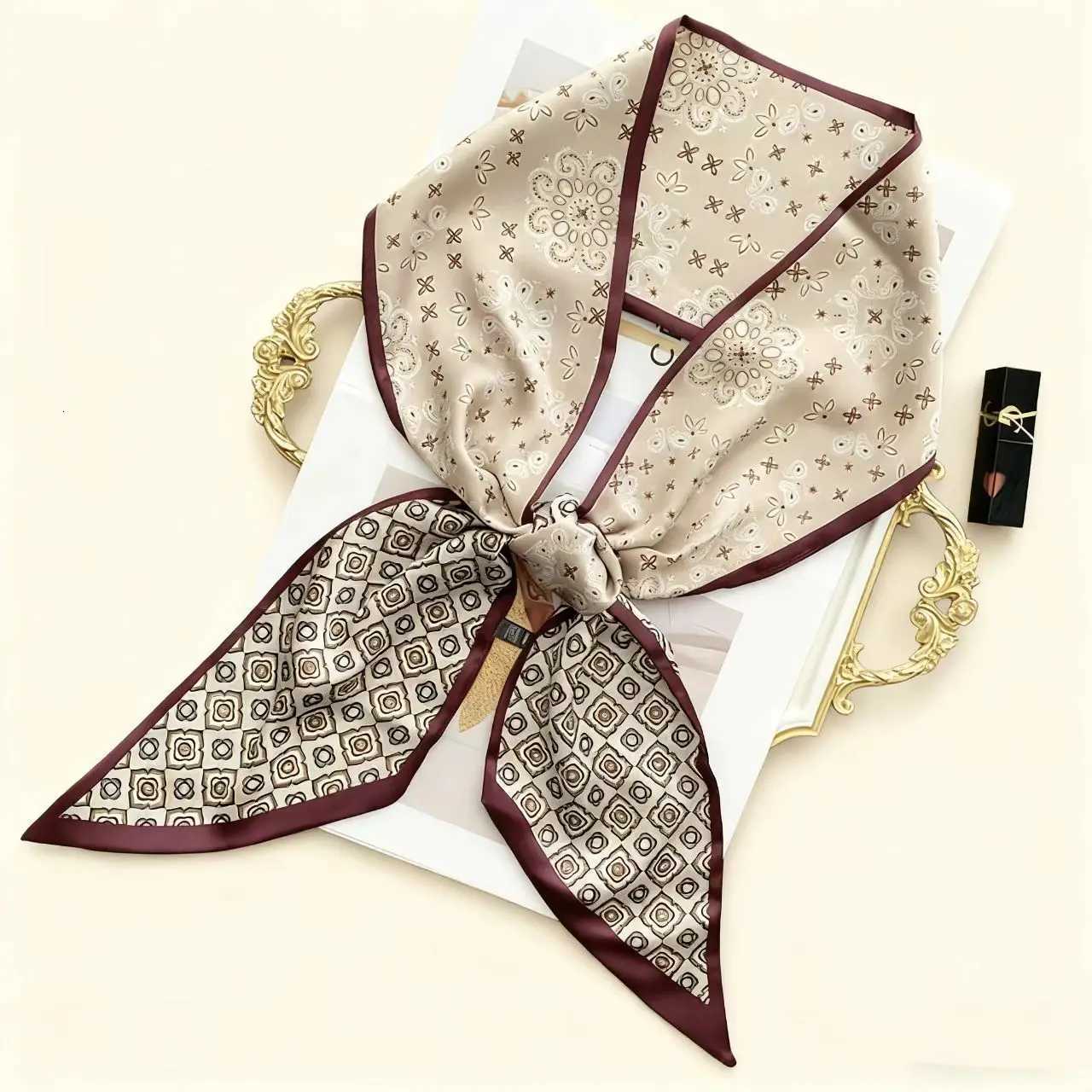1pcs Women Silk Scarf Shawl Fashion Luxury Long Narrow Small Silk Scarves Ladies Headband Headscarve Brand Wrist Towel Foulard Z260330