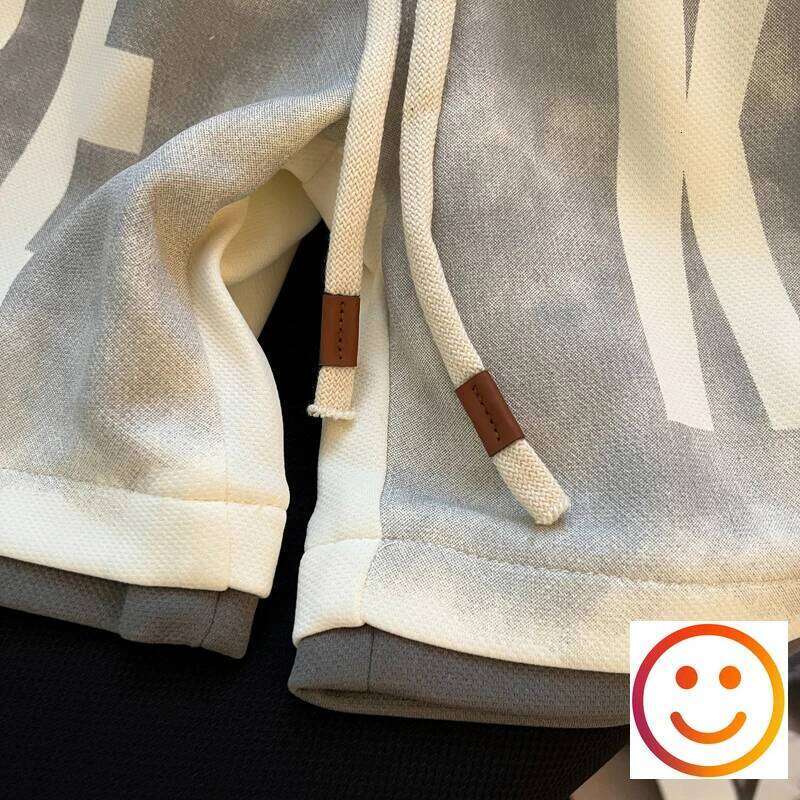 Summer Tide High Street Heavy Industrial Large Size Loose Wide Leg Casual Five Pants Splicing Heavyweight Shorts For Men Women