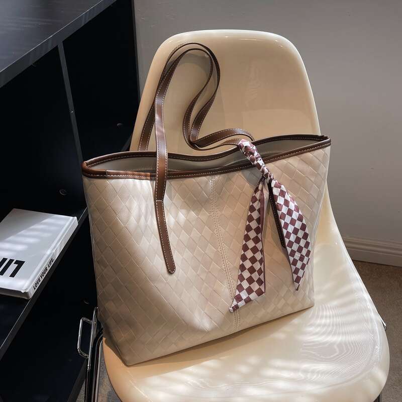 Big Women S Large Capacity New Trendy Fashion Autumn Winter Shoulder Texture Commuter Tote Bag Liksusie