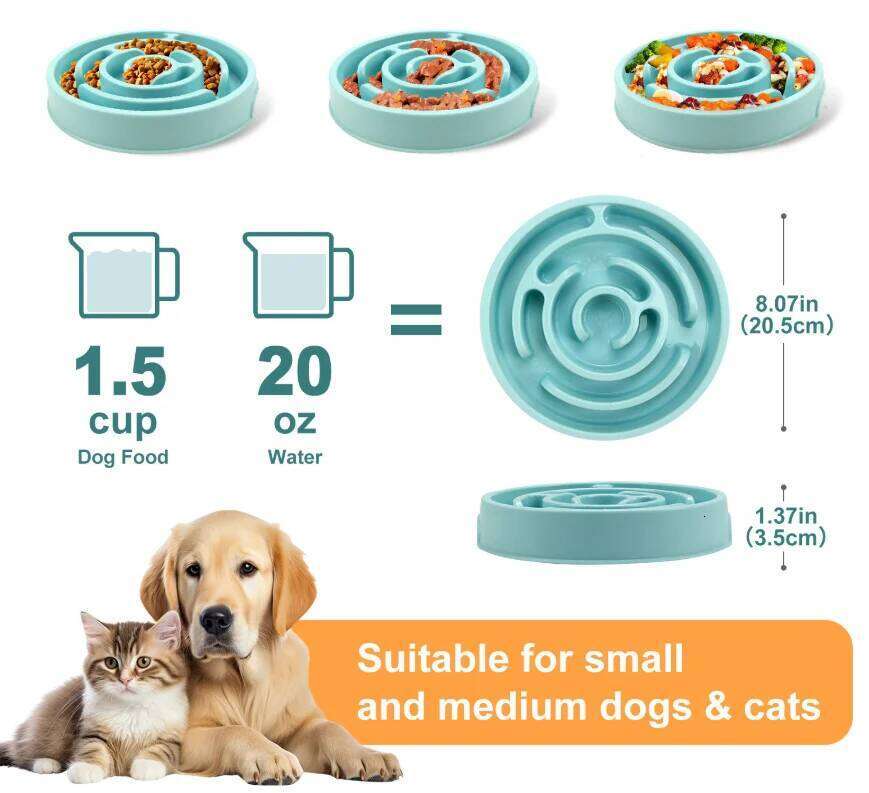 Healthy Eating Slow Feeder Pet Bowl - Non-Slip Maze Design for Dogs Cats, Prevents Bloat & Choking 26W0330