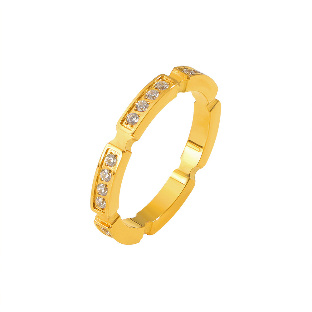 Ring Light Luxury High-End Square Zirconia Ring Inlaid Titanium Steel Ring Minimalist Trendy Fashion Couple Rings Gift