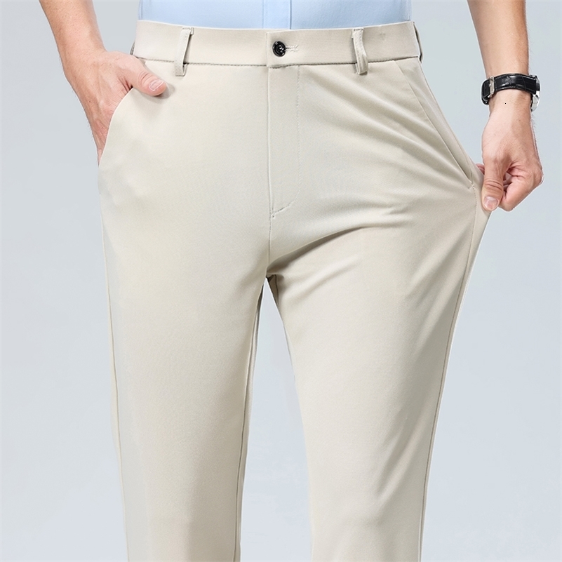 Summer Autumn Thin Trousers Men Formal Dress Suit Pants Work Pants Quality Business Casual Pants Black Wine Red Long Pants 260327