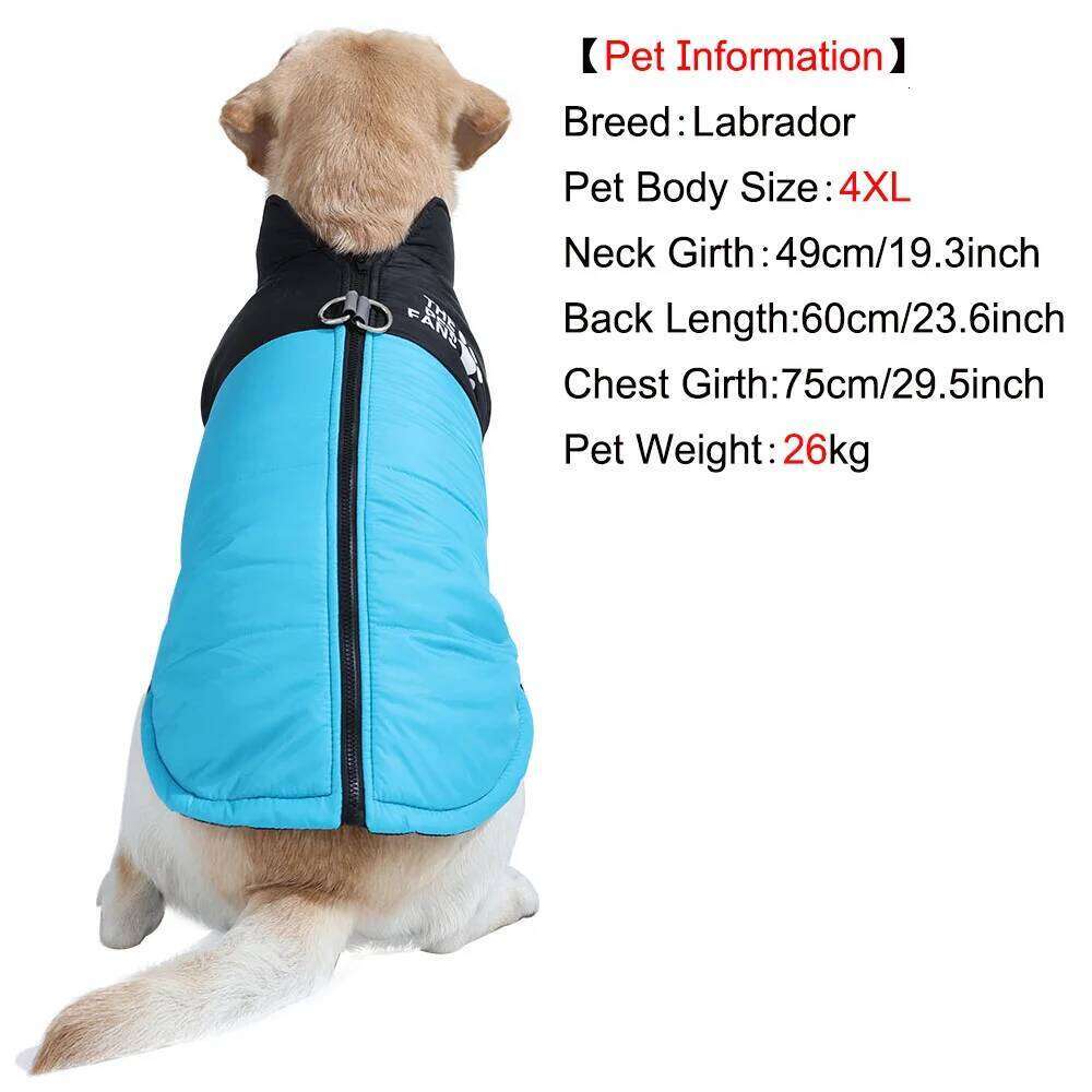Warm Pet Dog Jacket Coat For Small Big Dogs Winter Waterproof Puppy Clothing with D-ring Golden Retriever Bulldog Costume