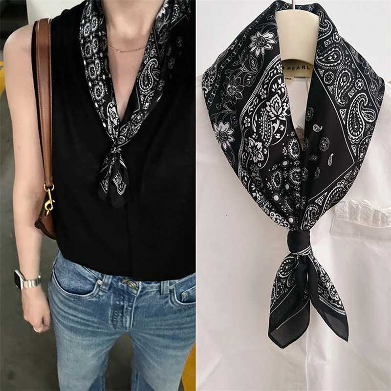 Luxury Fashion 70cm Satin Square Silk Scarf For Women Hair Hand Neckerchief Wrist Hijab Wraps Lady Shawl Ribbon Bandana Z260330