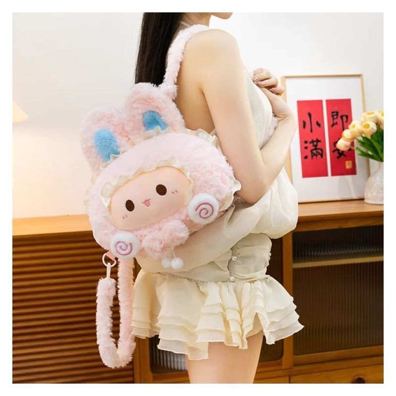 Wholesale women's new toy backpack, cute face bag, birthday gift, children's plush backpack