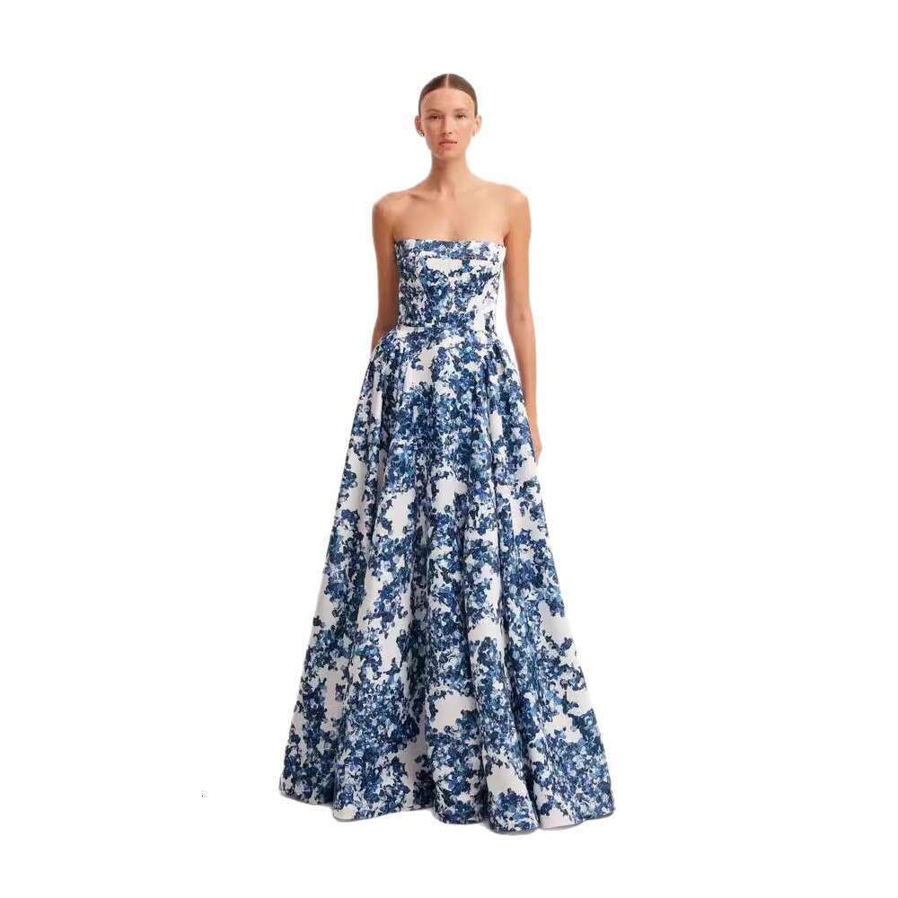 2026 Spring/Summer New Designer Off Shoulder h28 European and American Women's Dress with Elegant Cutting, Long Evening Dress