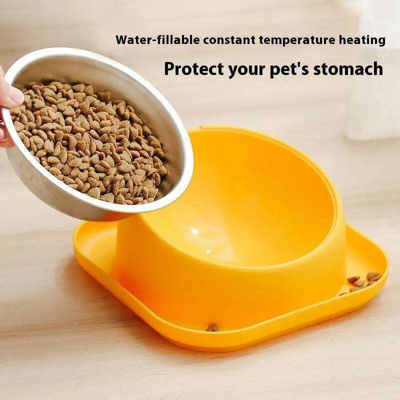 Cervical Spine Stainless Steel Cat Feeder Pet Oblique Food Basin Anti-knock Dog Bowl Protection 26W0330