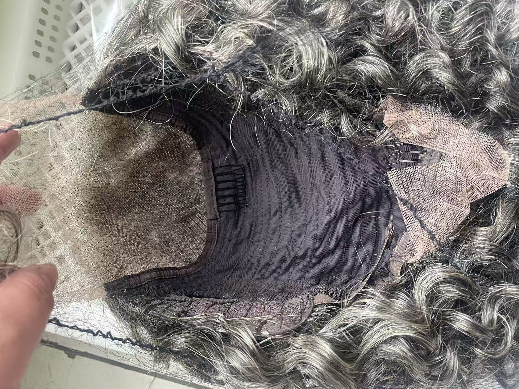 Deep curly Grey salt and pepper silver wig 100% Human Hair Wigs transparent hd Brazilian remy Short Bob 4x4 Lace Front closure For Women Black Pre Plu