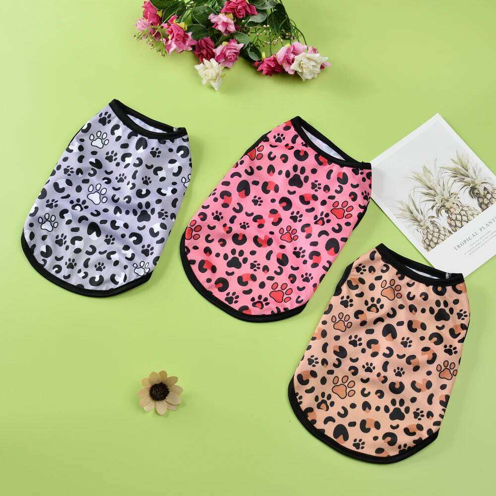 Leopard-print Pet Dog Clothes For Small Medium Dogs Cats Summer Cooling Breathable Puppy Vest Yorkshire French Bulldog Costumes