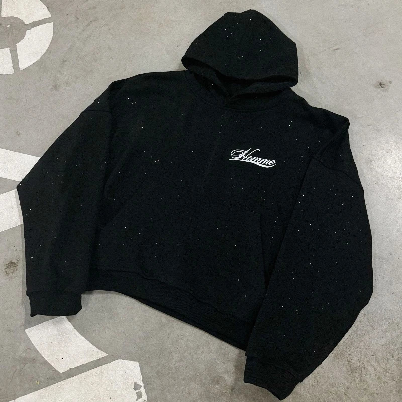 Spring and Autumn Hoodie with Starry Sky and Diamond Head Set Style Set with Trendy Ins Hoodie 260326