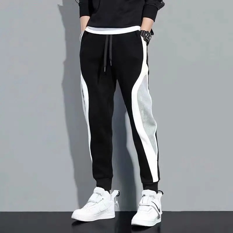 Mens Sports Pants Spring Autumn Male Loose Fitting Leggings Patchwork Running Training Casual Pants Fashion Outfit Trousers 260330