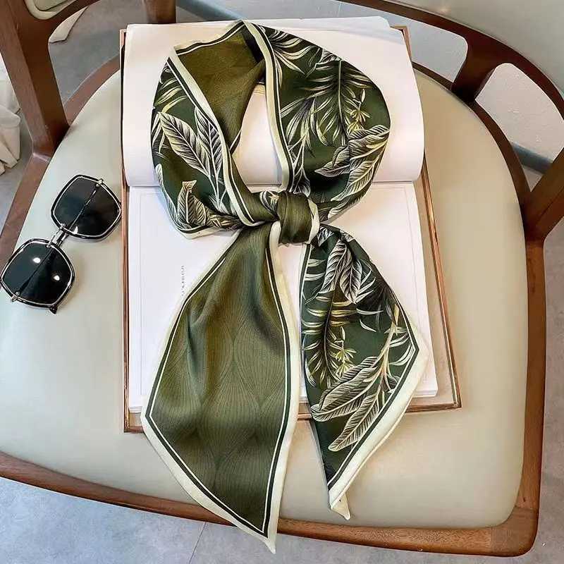 Luxury Chain Print Hair Ribbon Scarf Women Neck Tie Bag Scarfs Satin Silk Skinny Headscarves Ladies Foulard Floral Bands Z260330