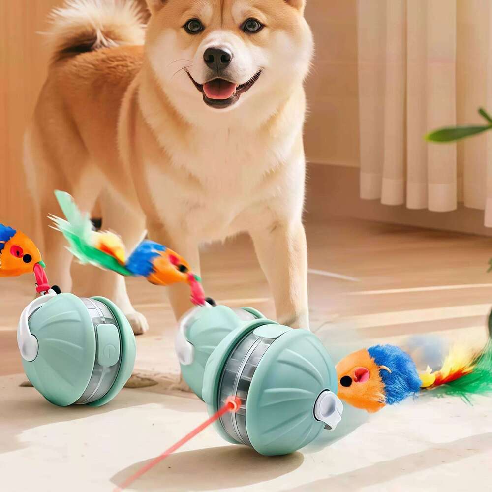 Dog Interactive Toys Infrared Automatic Rolling Ball Tail Rechargeable Smart Pet Electric Toy Cat Training Imitate Mouse