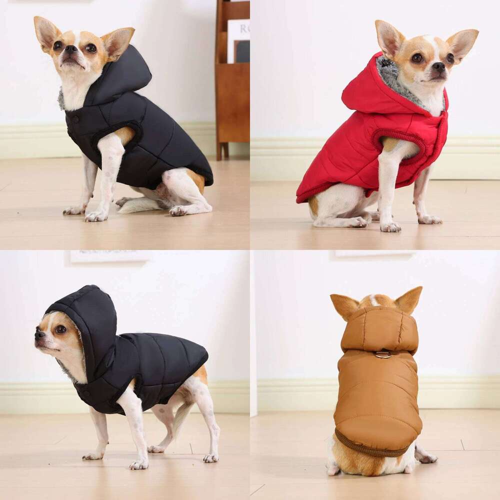 Windproof Hiking Jacket For Small Medium Dogs Cats Hooded Dog Clothes with D-ring Camping Puppy Coat Chihuahua Pug Clothing
