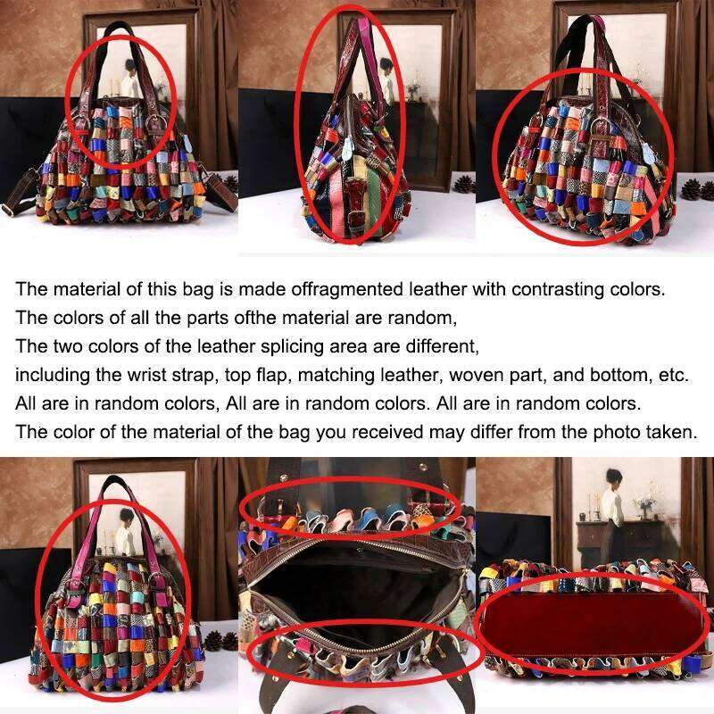 2025 New Leather Women's Bag, Casual Large-Capacity Handbag, Colorful Retro Single-Shoulder Crossbody Bag For Ladies