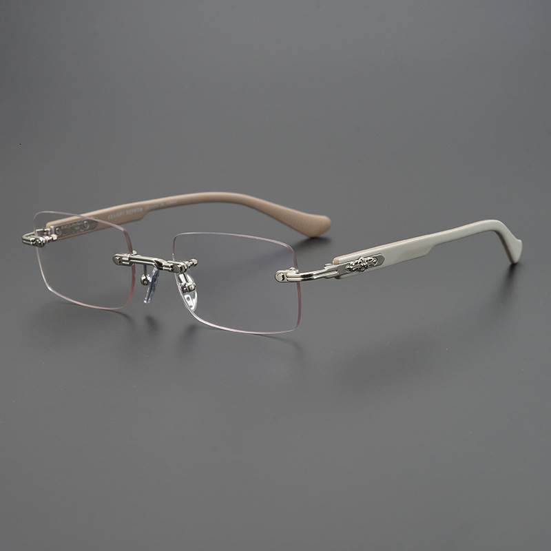 Luxury Brand Designer Sunglasses New Perforated Frameless Anti-Blue Light Glasses For Men And Women, Korean And Japanese Style, Same Design As Kloris,