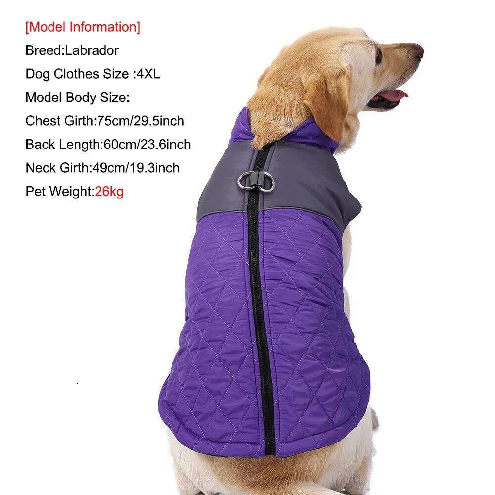 Reflective Clothes Winter Warm Pet Jacket For Small Large Dog Puppy Windproof Clothing with D-ring Labrador Pug Outfits
