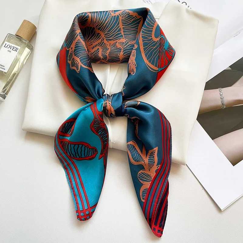 Luxury Design Print Silk Square Scarf Wen Soft Satin Horse Hairband Neckerchief Off Hijab band Foard Bag Ribbons Gift X260328