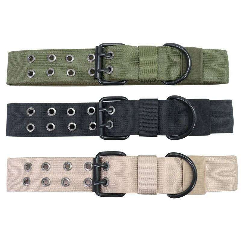 Outdoor Tactical Set Leash Metal Buckle Breathability Nylon Adjustable Dog Collar for Training Neck Pet Products