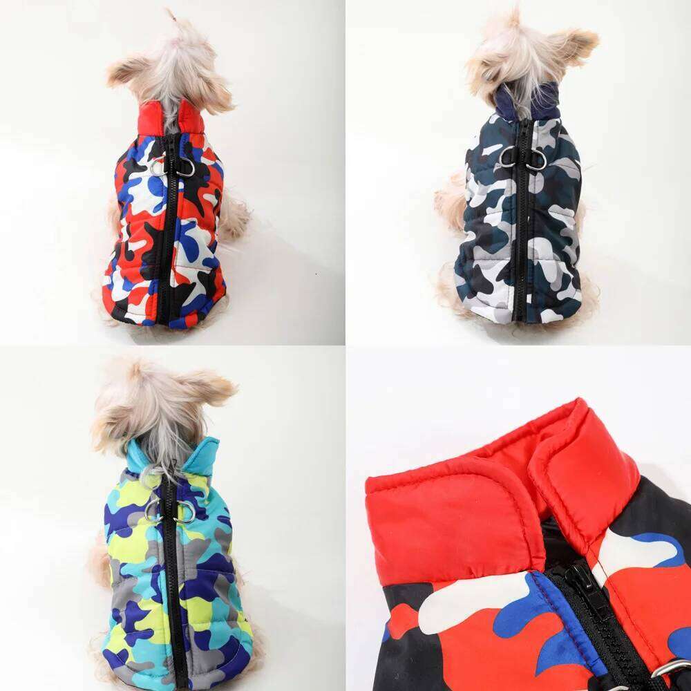 Warm Jacket Coat Pet Clothes For Small Medium Dog Winter Puppy Camouflage Print Costumes With D-ring Chihuahua Yorkshire