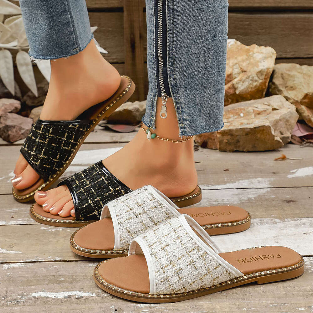 Large Size 36-43 Beach 2026 Fabric Slip-On Summer New Fashion Design Shoe Outdoor Wear Sandals