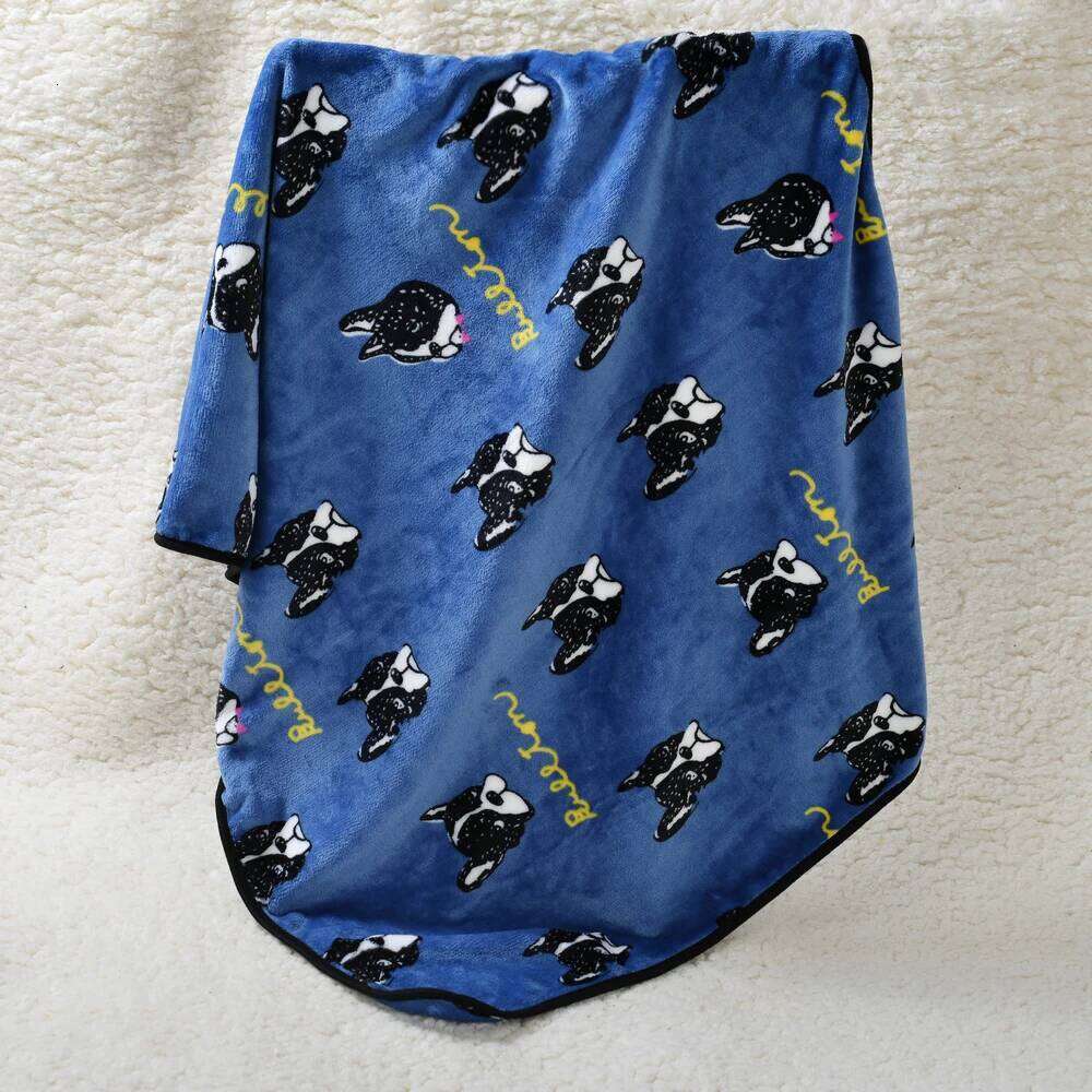 Autumn Winter Cat Bed Mats for Small Medium Cats Dogs Kitten Thicken Fleece Cozy Print Blanket Bulldog Chihuahua Pet Accessories