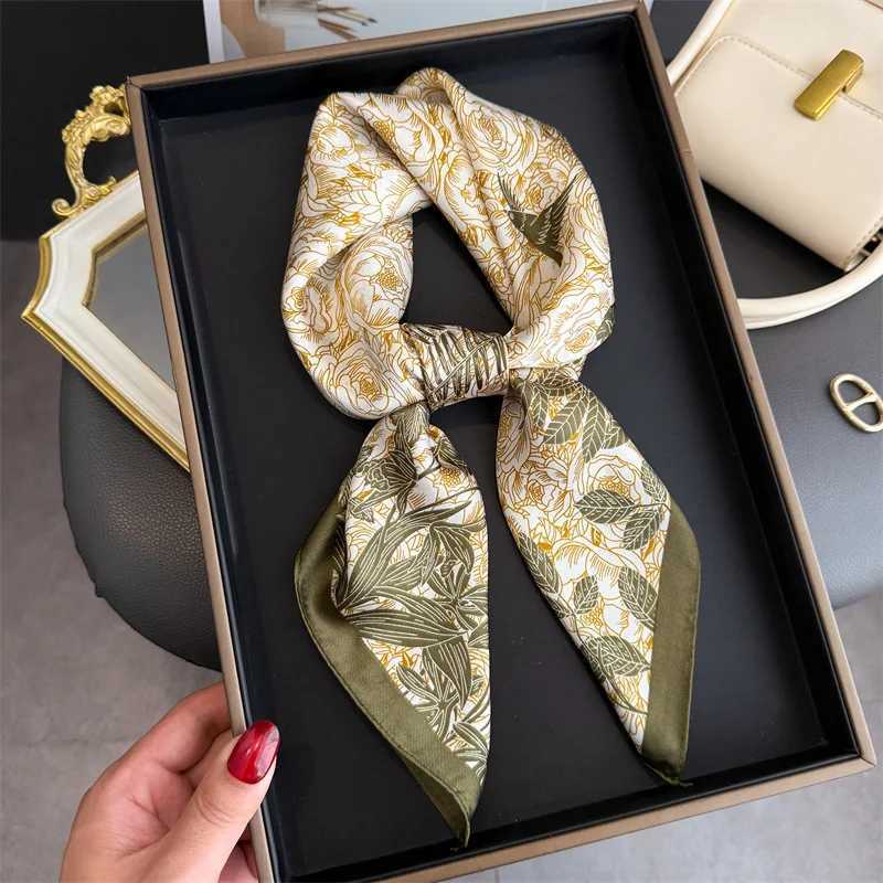 Luxury Print Scarf Women Silk Scarves Square Bandana Hijab Wrap Neckerchief Shawl Kerchief Hair Band Foulard Z260330