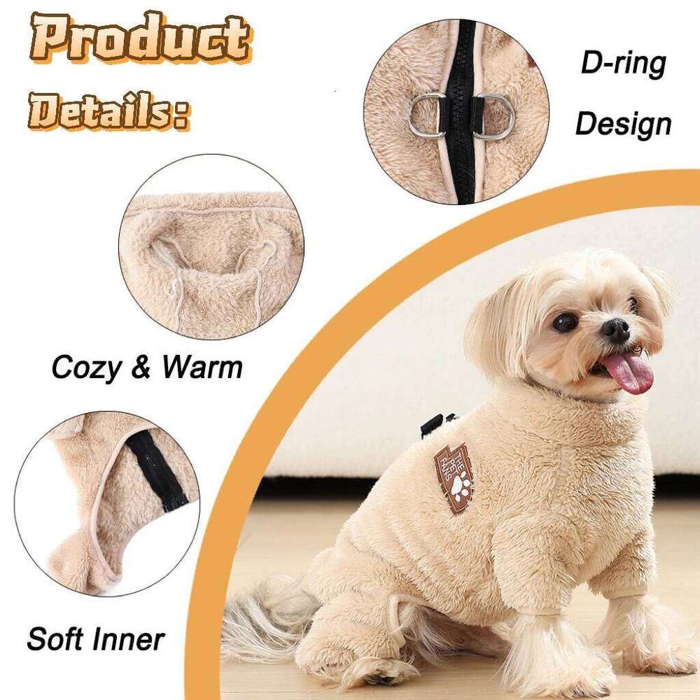 Soft Jacket Coat Pet Jumpsuit For Small Medium Dogs Cats Autumn Winter Warm Flush Dog Clothes Chihuahua Yorkshire Overalls