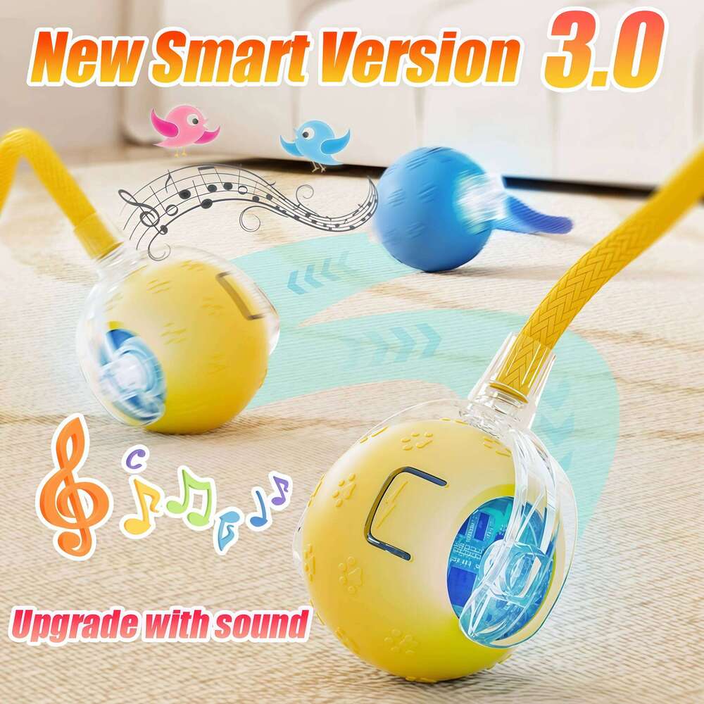Upgrade Interactive Toys Smart Pet Interaction with Bird Sound Automatic Rolling for Cat Electric Dog Ball Toy