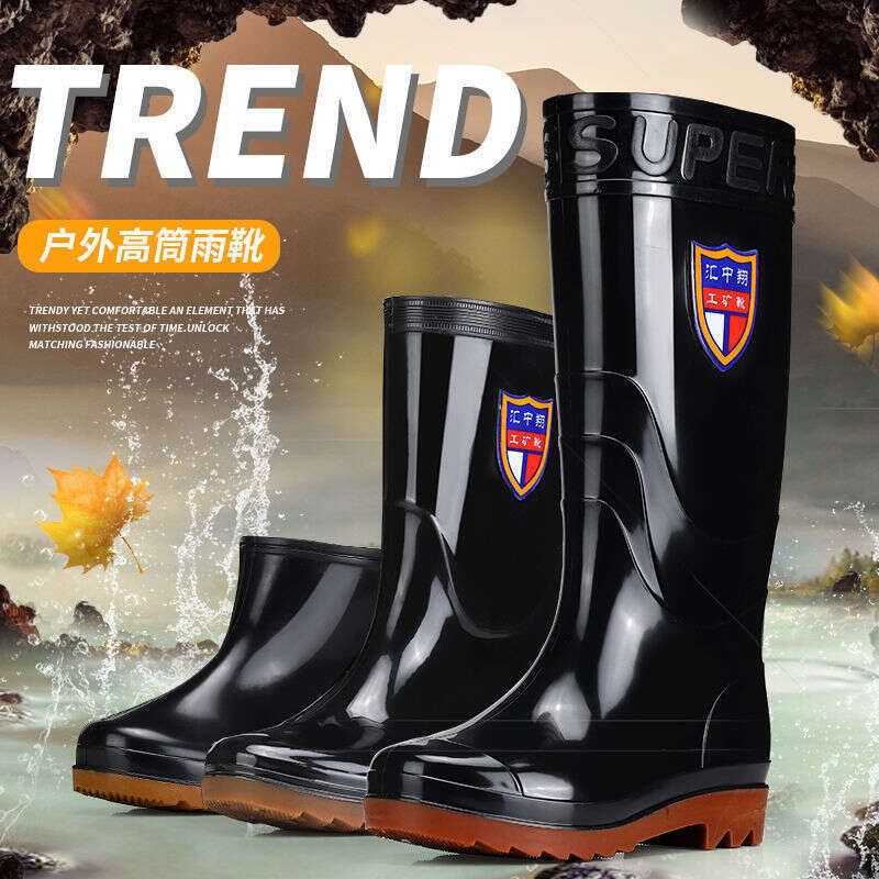 Free shipping Rain Boots for Men Women, Warm, Acid and high quality Alkali Resistant, High Tube, Thickened, Non-Slip, Labor Protection, Car Wash Water