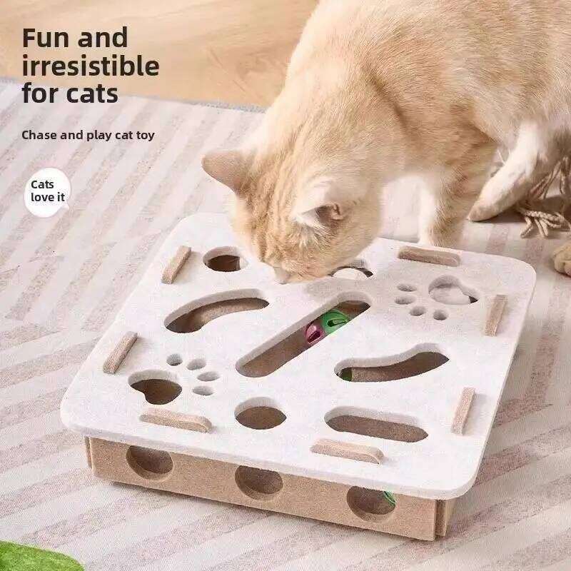 Interactive Felt Puzzle Box Exercise Toy With Ball Indoor Sports Entertainment Hunting Cat Scratching Toys