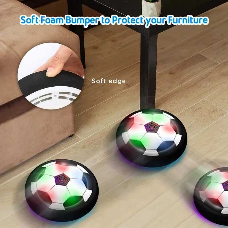 Electric Soccer Ball Hover Soccer Ball LED Light Projector Suspended Football Toys Gliding Air Cushion Floating Foam Kids GiftsT260330