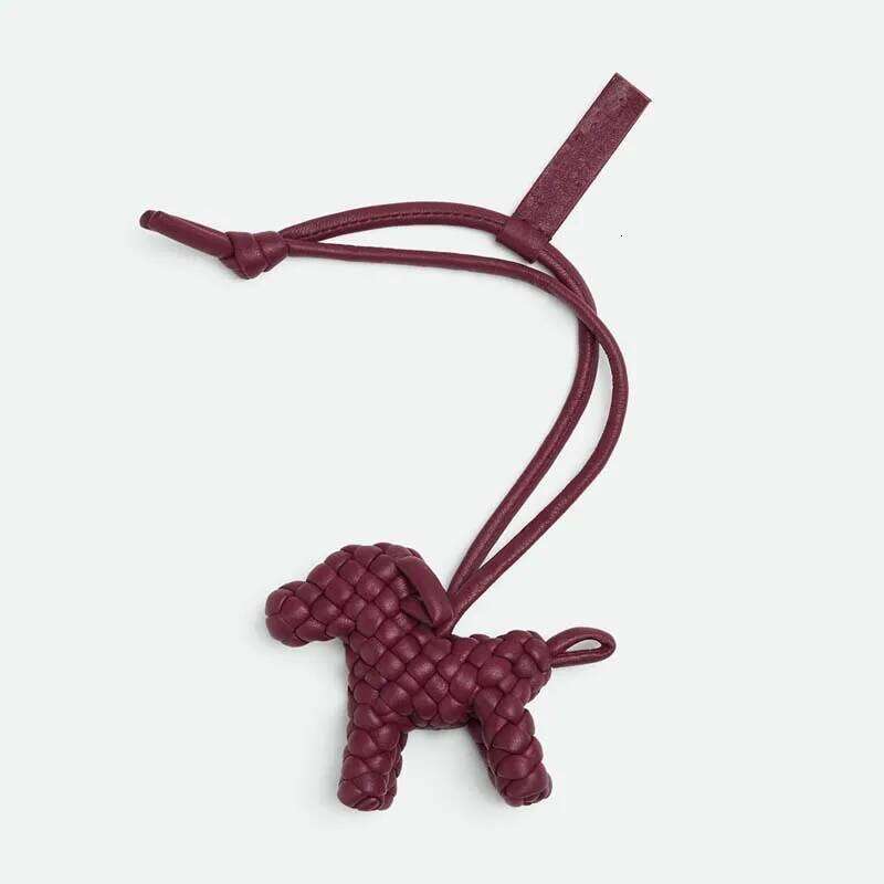 Woven Leather Dog Charm For Women S Keychain Pendant Animal Ornament Decoration Bag Accessories Clutch Bags