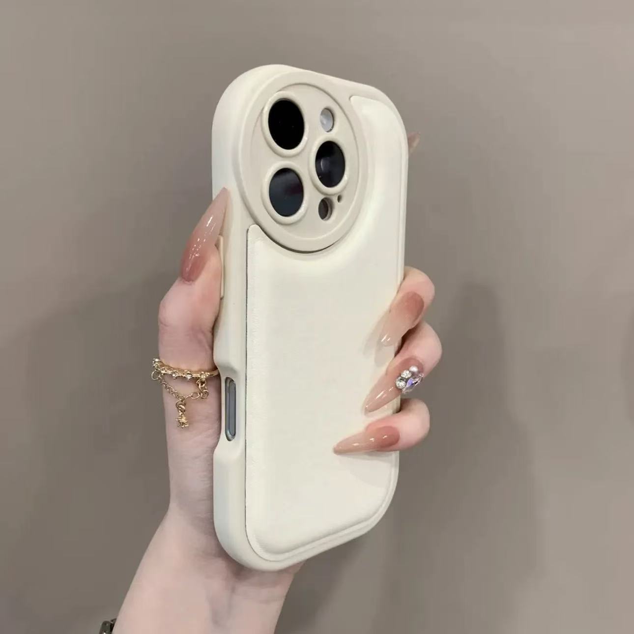 INS Luxury Air Cushion Leather Full Case For iPhone