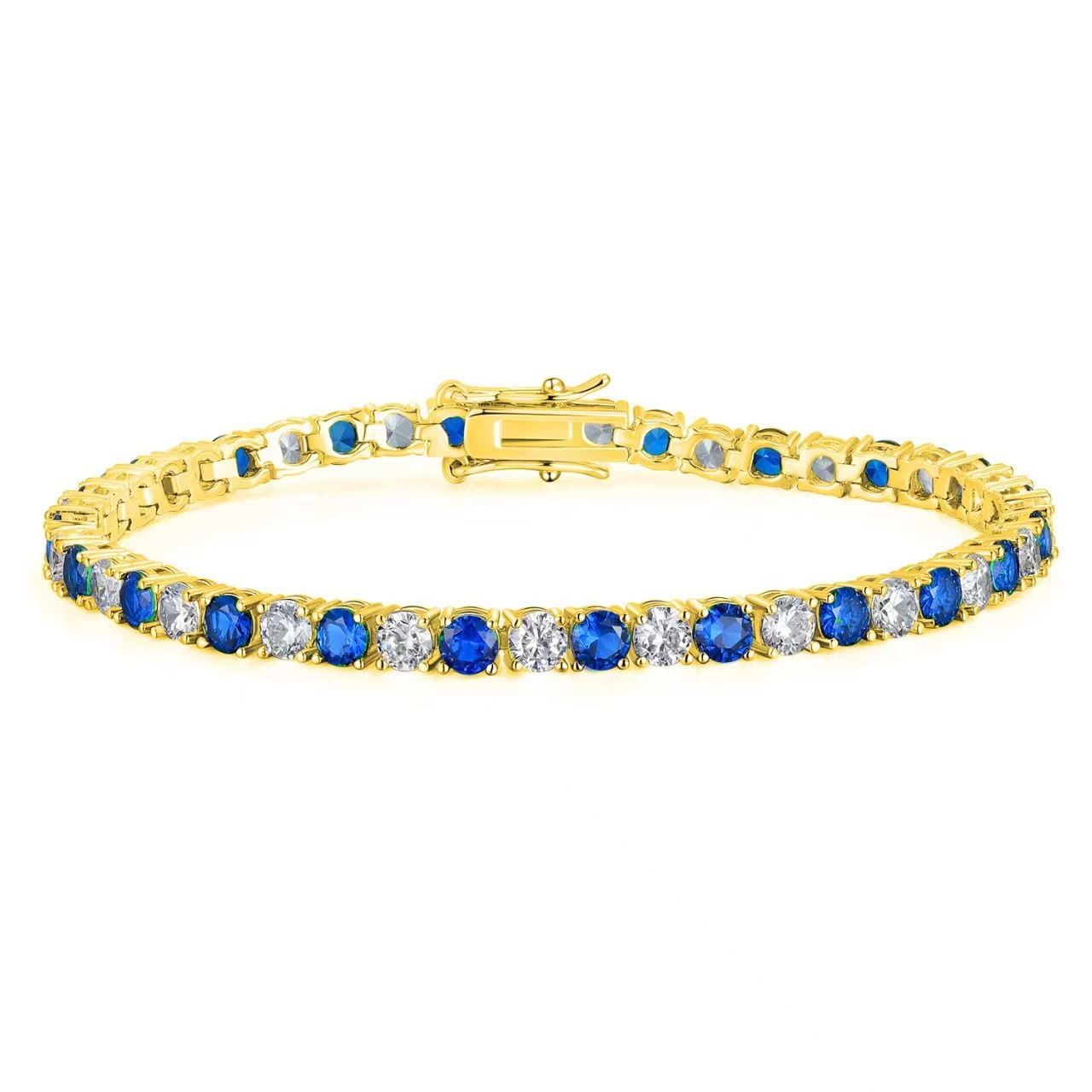 Moissanite Tennis Chain Fashion Jewelry Men Bracelet Zircon 4mm Sier Gold Plated Fine Jewelry Bracelet Tennis for Men Women Gift