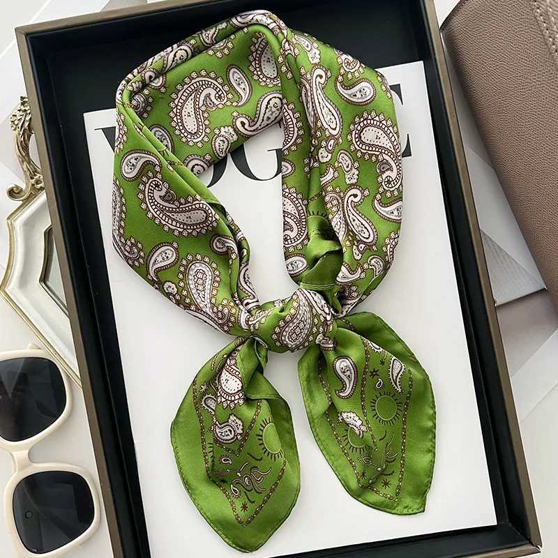 Paisley Cashew Print 7070cm Silk Square Scarf Women Neck Tie Soft Satin Neckerchief Female Foulard Headband Hijab Decorate Hand Z260330