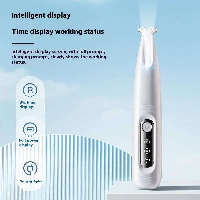 Upgrade Paw LED Light Waterproof Portable Pet Hair Trimmer with Display Dog Clippers Grooming 18mm Widen Blade