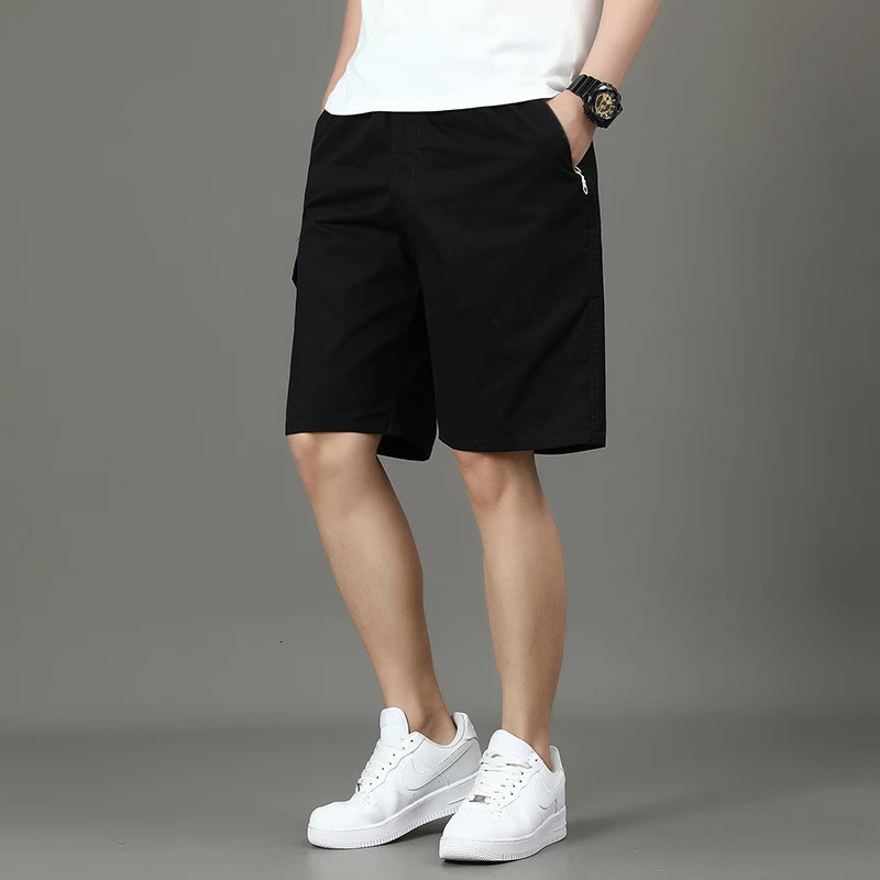 Summer mens work shorts pocket zip trend versatile casual trousers five work trousers 260327
