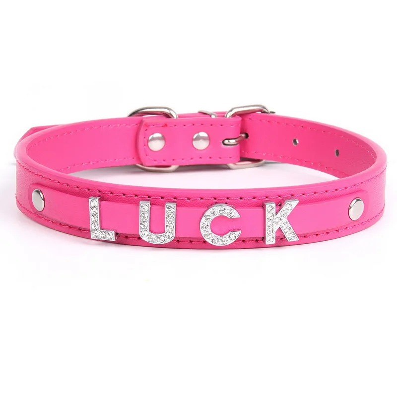 Punk Leather Collar DIY Custom Name Necklace Personalized Letter Angel Queen Choker for Women Men Sexy Cosplay Jewelry Gifts 260327